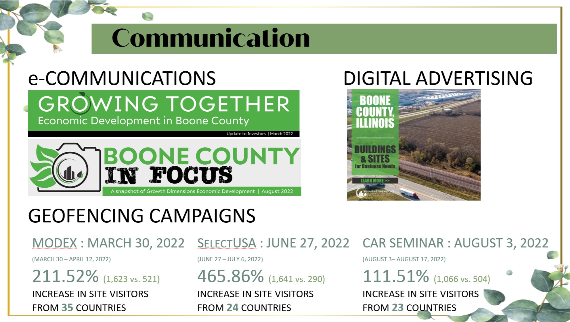 SUCCESS AND OPPORTUNITY IN BOONE COUNTY ILLINOIS